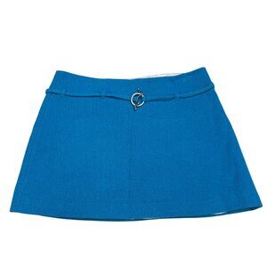 Ganni Twill Belted Wool Blend Mini Skirt Women's, Size 44 (US 14) NWOT